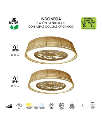 INDONESIA MINI * PLAFÓN / VENTILADOR - RATAN